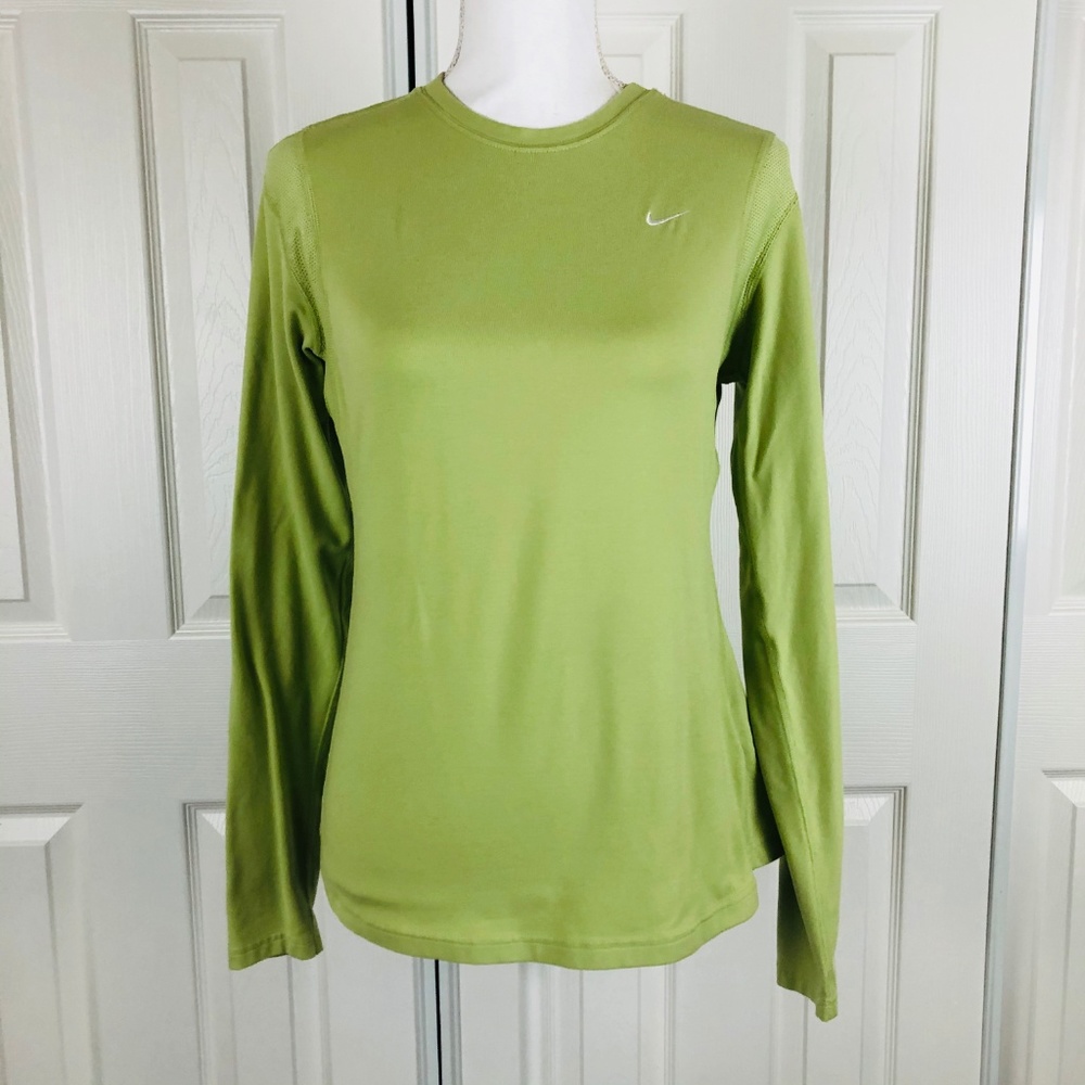 Nike green athletic long sleeve top size L